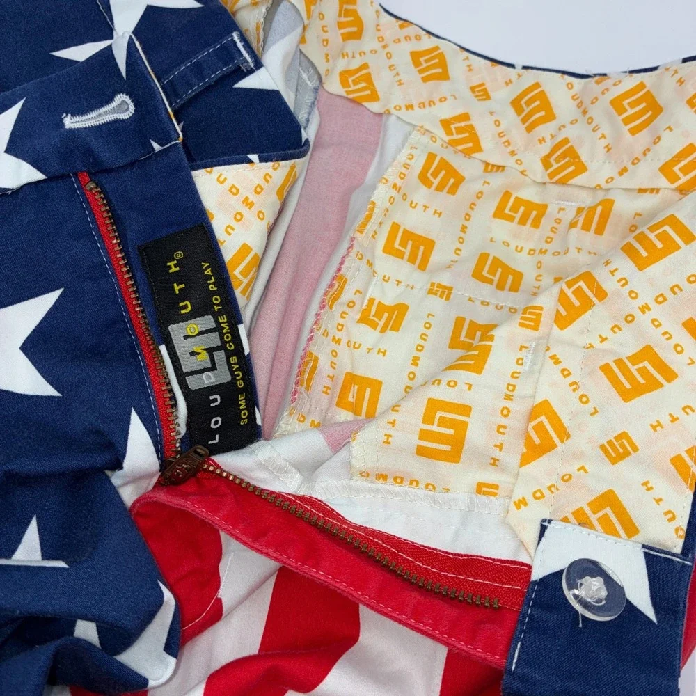 Loudmouth Golf Shorts Mens 42 American Flag Stars Stripes Patriotic USA